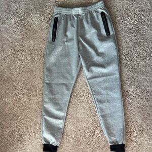 Original Deluxe Gray Sweatpants with Black Logo Patch